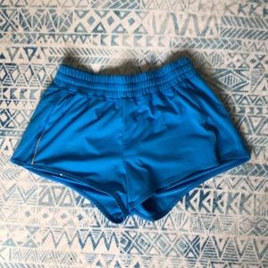 Blue running shorts